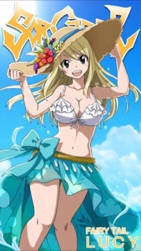 lucy heartfilia hat beach sexy 1