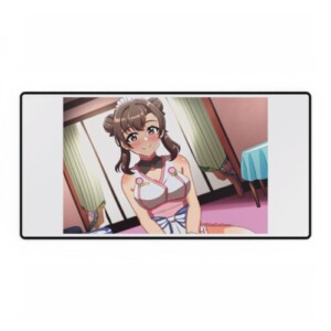 Cute Anime Desk Mat | Smiling Anime Girl Oppai